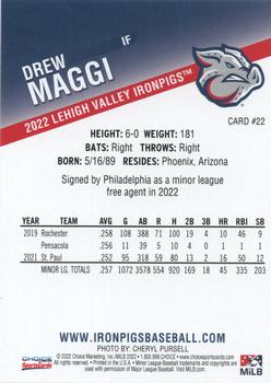 2022 Choice Lehigh Valley IronPigs #22 Drew Maggi Back