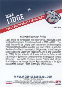 2022 Choice Lehigh Valley IronPigs #46 Mike Lidge Back