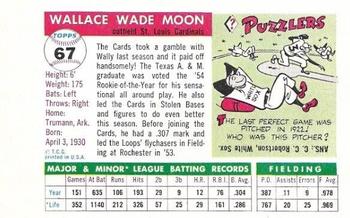 1955 Topps Sports Illustrated #67 Wally Moon Back