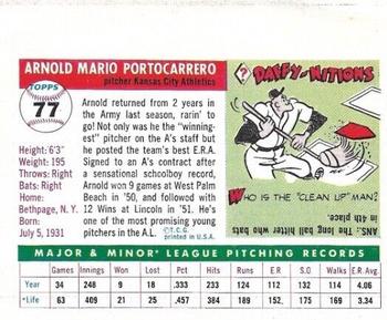 1955 Topps Sports Illustrated #77 Arnie Portocarrero Back