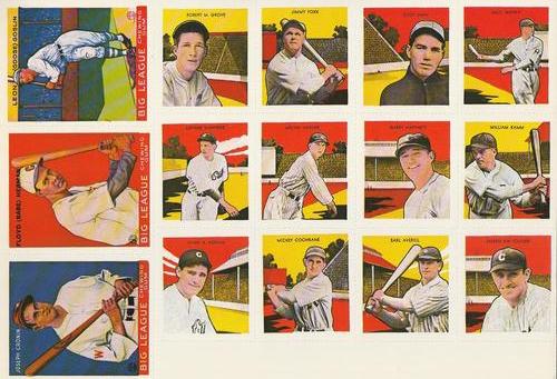 1977 Dover Publications Classic Baseball Cards Reprints - Panels #Pg 6 Cronin / Herman / Goslin / Grove / Foxx / Dean / Waner / Warneke / Harder / Hartnett / Kamm / Koenig / Cochrane / Averill / Cuyler Front