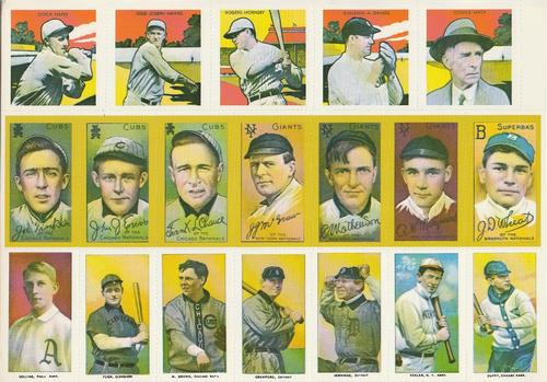1978 Dover Publications Hall of Fame Cards Reprints - Panels #NNO Hafey / Haines / Hornsby / Grimes / Mack / Tinker / Evers / Chance / McGraw / Mathewson / Marquard / Wheat / Collins / Flick / Brown / Crawford / Jennings / Keeler / Duffy Front