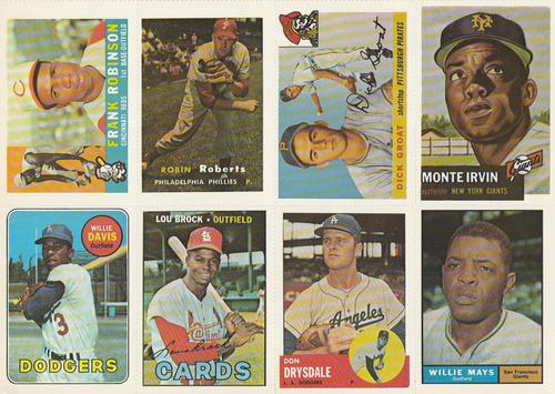 1982 Dover Publications Reprints National League - Dover Publications Reprints National League - Panels #Pg 8 Frank Robinson / Robin Roberts / Dick Groat / Monte Irvin / Willie Davis / Lou Brock / Don Drysdale / Willie Mays Front