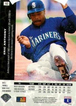 1994 SP - Die Cut #102 Eric Anthony Back