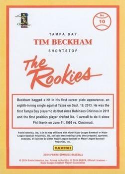 2014 Donruss The Rookies #10 Tim Beckham Back