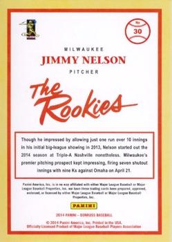 2014 Donruss The Rookies #30 Jimmy Nelson Back