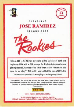 2014 Donruss The Rookies #41 Jose Ramirez Back