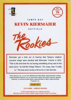 2014 Donruss The Rookies #76 Kevin Kiermaier Back