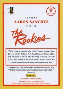 2014 Donruss The Rookies #96 Aaron Sanchez Back