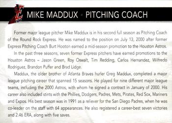 2002 Round Rock Express #NNO Mike Maddux Back