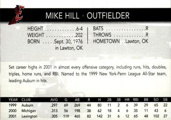 2002 Round Rock Express #NNO Mike Hill Back