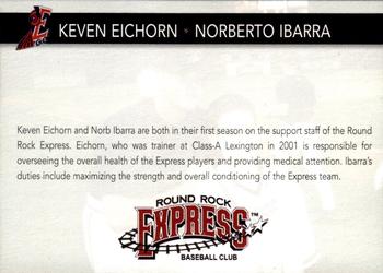 2002 Round Rock Express #NNO Keven Eichorn / Noberto Ibarra Back