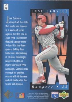 1994 SP - Holoview FX #4 Jose Canseco Back