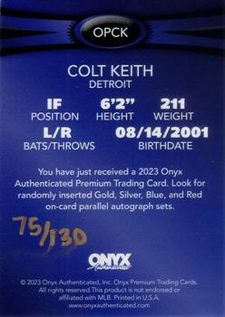 2023 Onyx Premium #OPCK Colt Keith Back