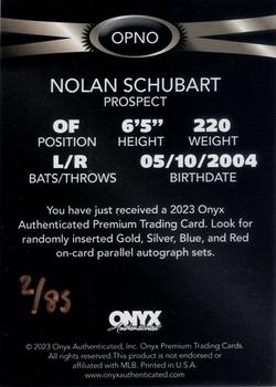 2023 Onyx Premium - Silver #OPNO Nolan Schubart Back