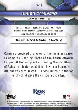 2023 Bowman's Best - Top Prospects #TP-18 Junior Caminero Back