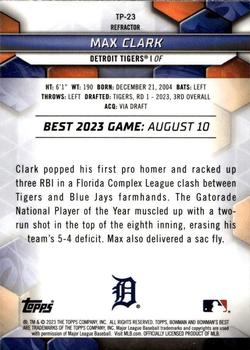 2023 Bowman's Best - Top Prospects Refractors #TP-23 Max Clark Back