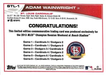 2023 Topps St. Louis Cardinals 2013 NLCS Championship Reunion #STL-1 Adam Wainwright Back
