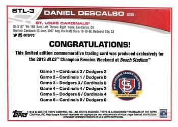2023 Topps St. Louis Cardinals 2013 NLCS Championship Reunion #STL-3 Daniel Descalso Back