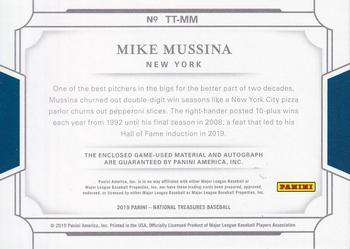 2022 Panini National Treasures - Supplied Cards #TT-MM Mike Mussina Back
