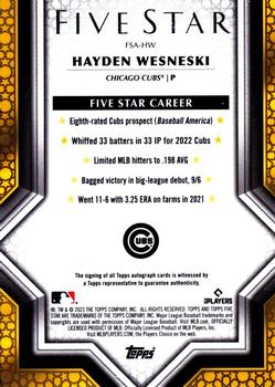 2023 Topps Five Star #FSA-HW Hayden Wesneski Back