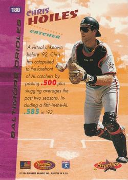 1994 Sportflics 2000 #180 Chris Hoiles Back