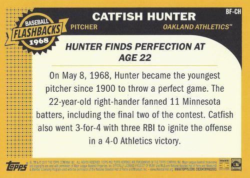 2017 Topps Heritage Baseball Flashbacks 5x7 #BF-CH Catfish Hunter Back