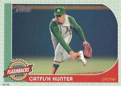 2017 Topps Heritage Baseball Flashbacks 5x7 #BF-CH Catfish Hunter Front