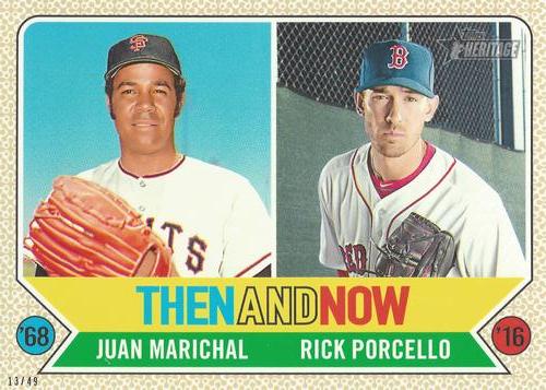 2017 Topps Heritage Then and Now 5x7 #TAN-8 Juan Marichal / Rick Porcello Front