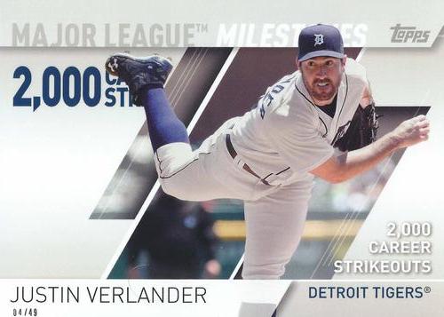 2017 Topps Major League Milestones 5x7 #MLM-14 Justin Verlander Front