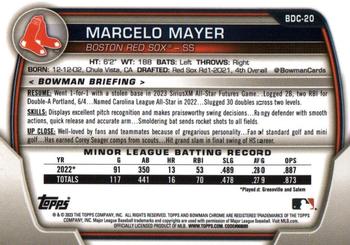 2023 Bowman Draft Sapphire Edition #BDC-20 Marcelo Mayer Back