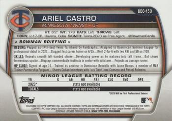 2023 Bowman Draft Sapphire Edition #BDC-150 Ariel Castro Back