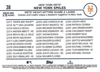 2024 Topps - Gold Foil #38 New York Smiles: Mets Heavy Hitters Share a Laugh Back