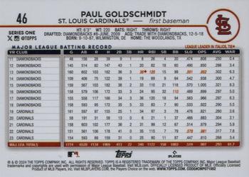 2024 Topps - Gold Foil #46 Paul Goldschmidt Back