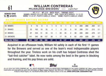 2024 Topps - Gold Foil #61 William Contreras Back