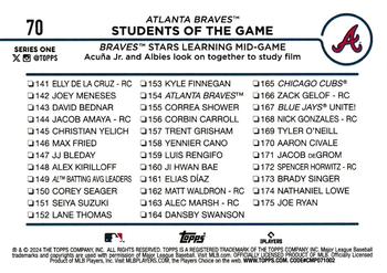2024 Topps - Gold Foil #70 Students of the Game: Braves Stars Learning Mid-Game Back