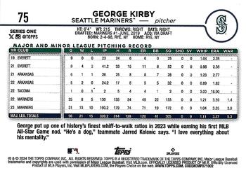 2024 Topps - Gold Foil #75 George Kirby Back