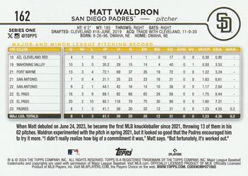 2024 Topps - Gold Foil #162 Matt Waldron Back