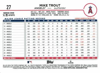 2024 Topps - Rainbow Foil #27 Mike Trout Back