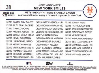 2024 Topps - Rainbow Foil #38 New York Smiles: Mets Heavy Hitters Share a Laugh Back