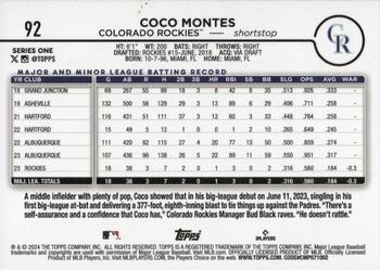 2024 Topps - Rainbow Foil #92 Coco Montes Back