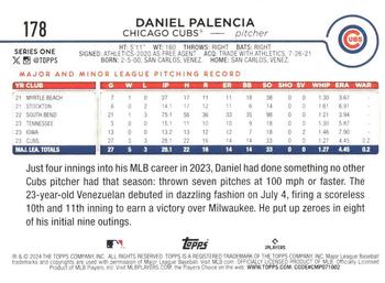 2024 Topps - Rainbow Foil #178 Daniel Palencia Back