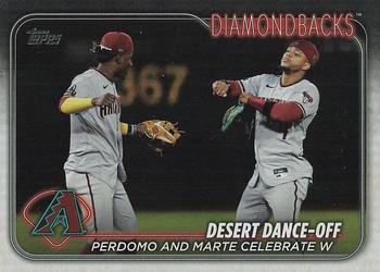 2024 Topps - Rainbow Foil #190 Desert Dance-Off: Perdomo and Marte Celebrate W Front