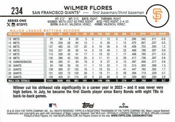2024 Topps - Rainbow Foil #234 Wilmer Flores Back