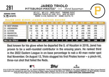 2024 Topps - Rainbow Foil #281 Jared Triolo Back