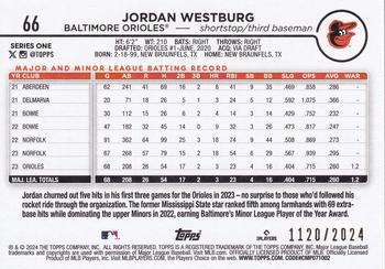 2024 Topps - Gold #66 Jordan Westburg Back