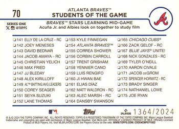 2024 Topps - Gold #70 Students of the Game: Braves Stars Learning Mid-Game Back