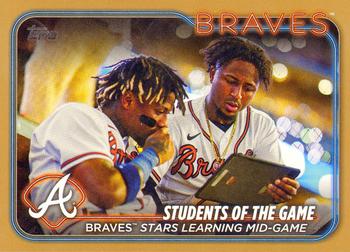 2024 Topps - Gold #70 Students of the Game: Braves Stars Learning Mid-Game Front