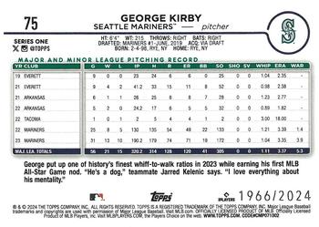 2024 Topps - Gold #75 George Kirby Back