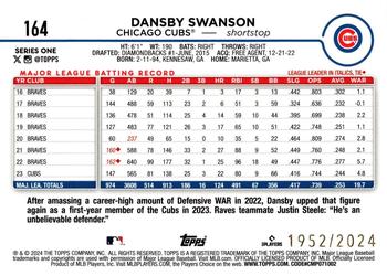 2024 Topps - Gold #164 Dansby Swanson Back